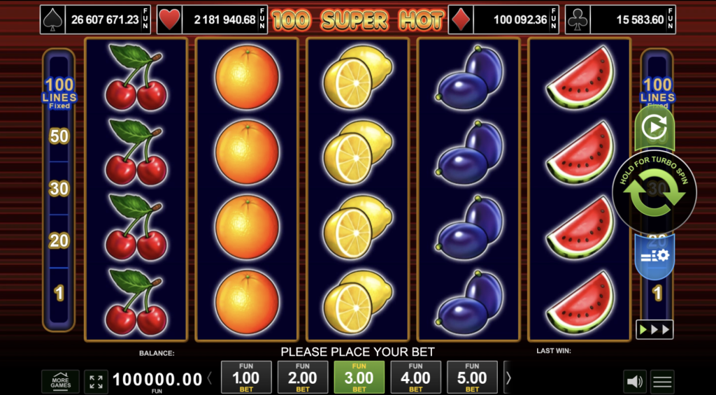 100 Super Hot slot